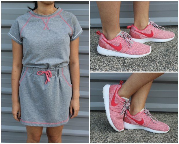 outfit ootd nike roshes dress