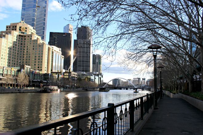melbourne city travel yarra river buildings flinder walk