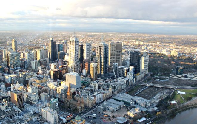 melbourne city view buildings eureka skydeck