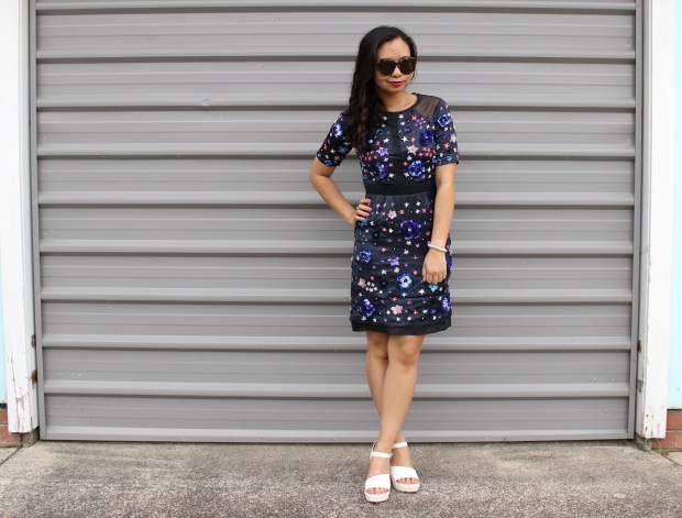 topshop beaded dress ootd