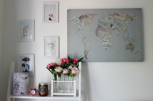 home decor office shelf wall art flowers