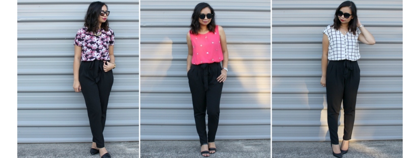 work style ootd outfit high-waisted pants